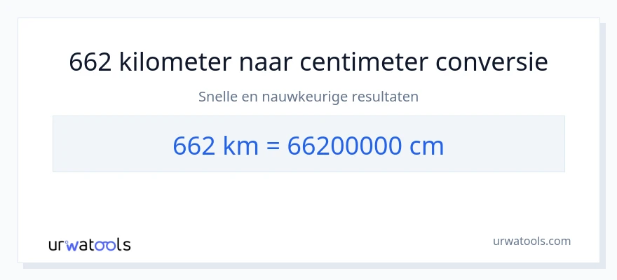 662 kilometers naar centimeters conversie