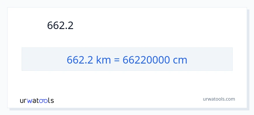 การแปลง 662.2 กิโลเมตร เป็น เซนติเมตร