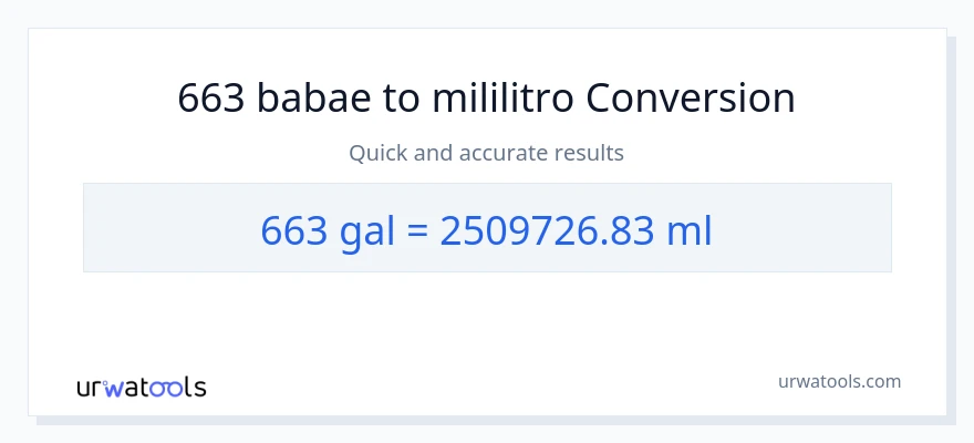 663 Mga galon patungong mga mililitro na conversion