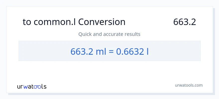 تبدیل 663.2 میلی‌لیتر به Liters