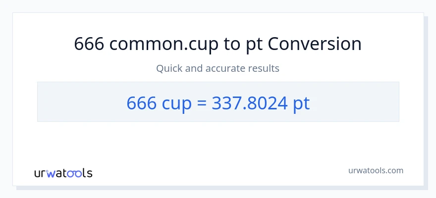 666 mga tasa patungong Pints na conversion