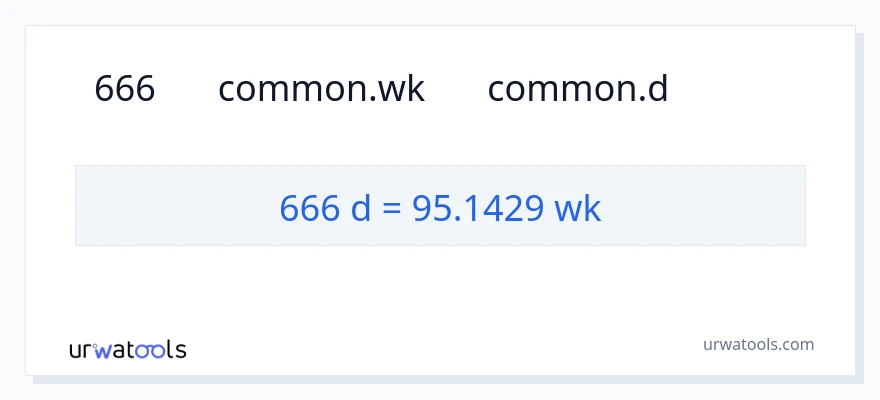 تبدیل 666 روزها به هفته‌ها