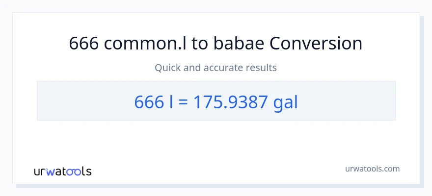 666 Liters patungong Mga galon na conversion