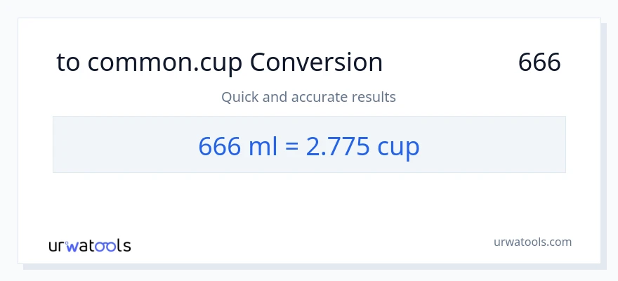 تبدیل 666 میلی‌لیتر به فنجان‌ها