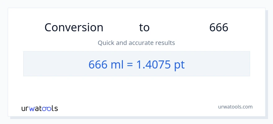 تبدیل 666 میلی‌لیتر به Pints