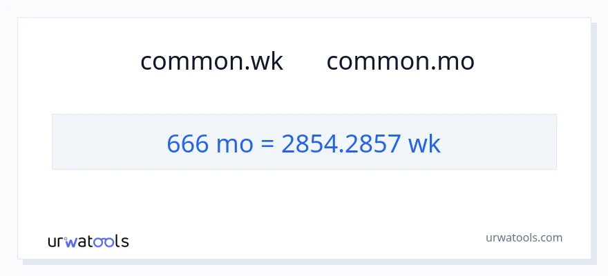 تبدیل 666 ماه‌ها به هفته‌ها