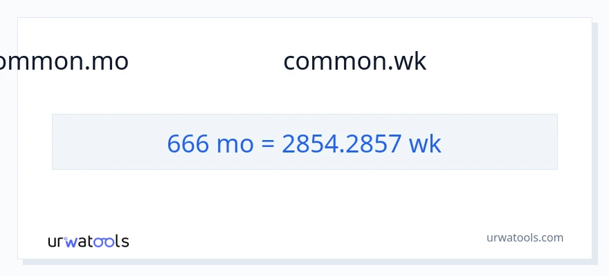 666 മാസങ്ങൾ ൽ നിന്ന് ആഴ്ചകൾ ലേക്ക് പരിവർത്തനം