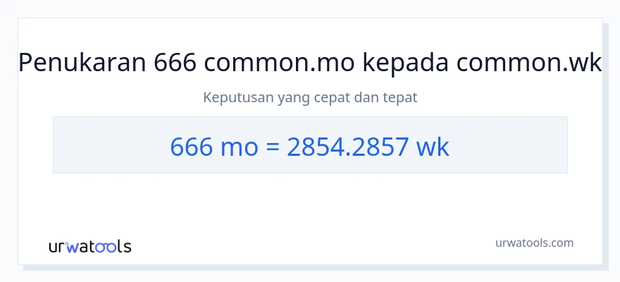 666 Months to Weeks conversion