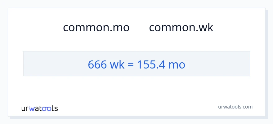 تبدیل 666 هفته‌ها به ماه‌ها