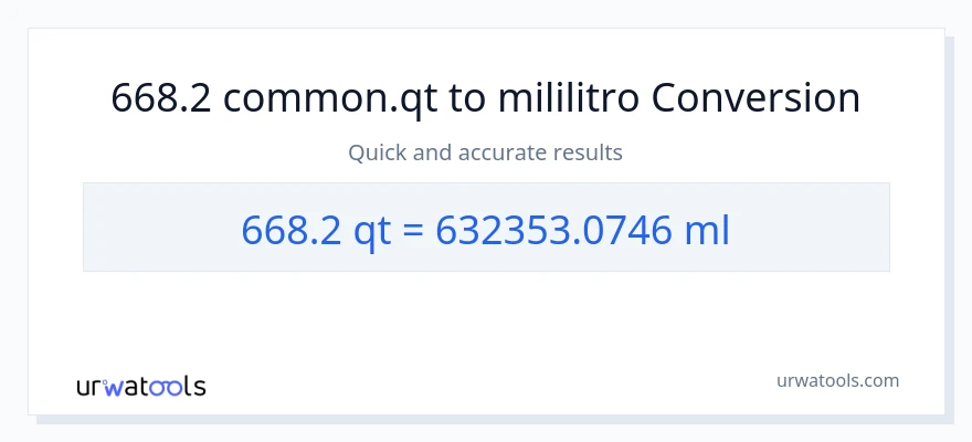 668.2 Quarts patungong mga mililitro na conversion