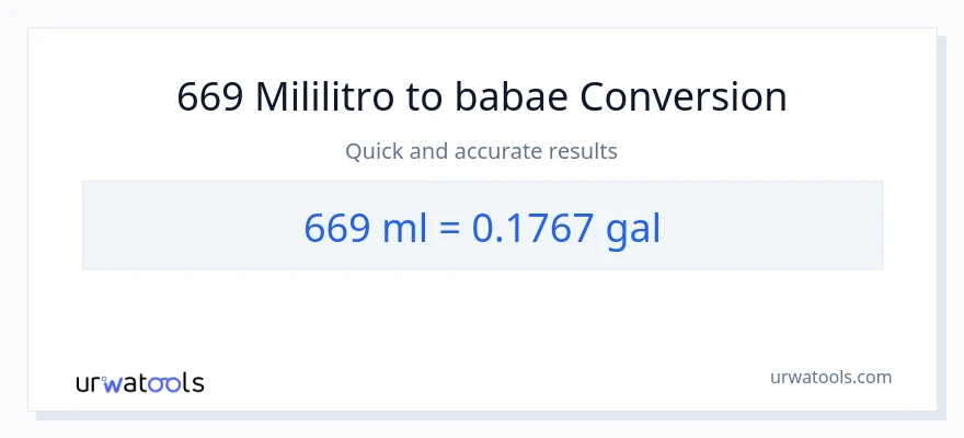 669 mga mililitro patungong Mga galon na conversion