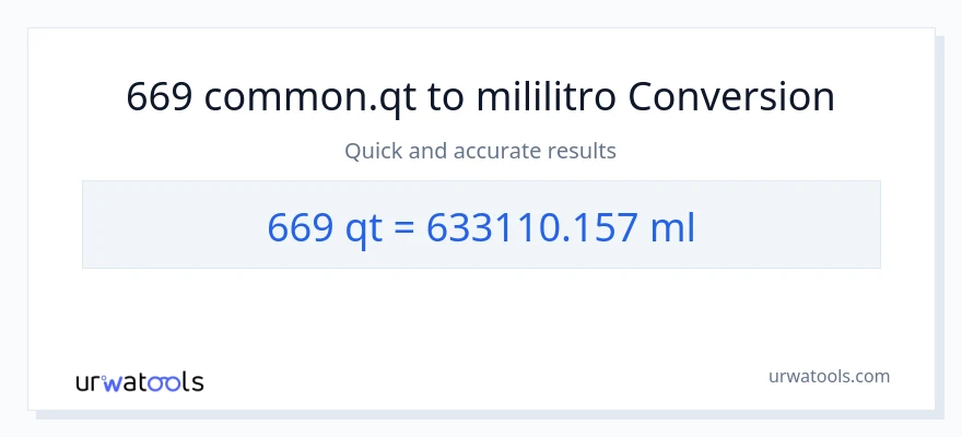 669 Quarts patungong mga mililitro na conversion