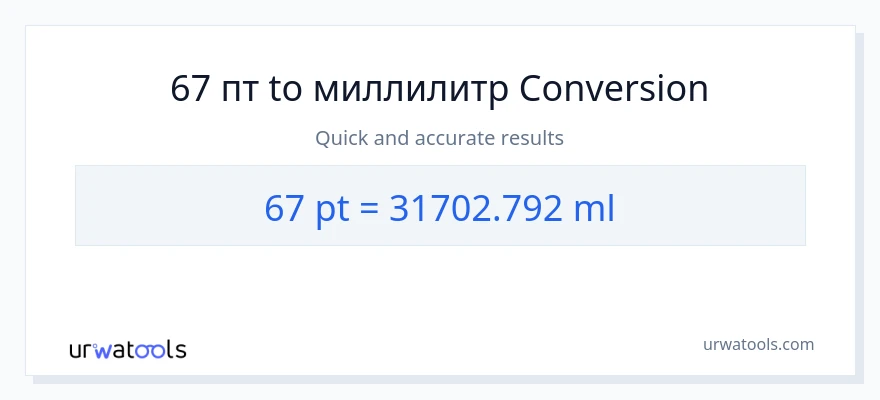 67 Pints в миллилитры преобразование