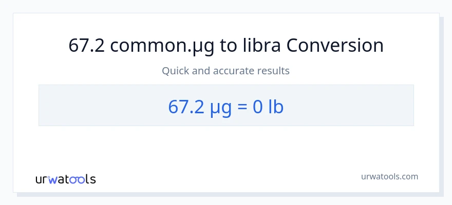 67.2 mga mikrogramo patungong Lbs na conversion