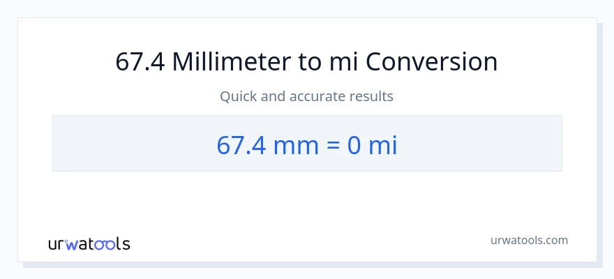 67.4 millimeter til miles konvertering