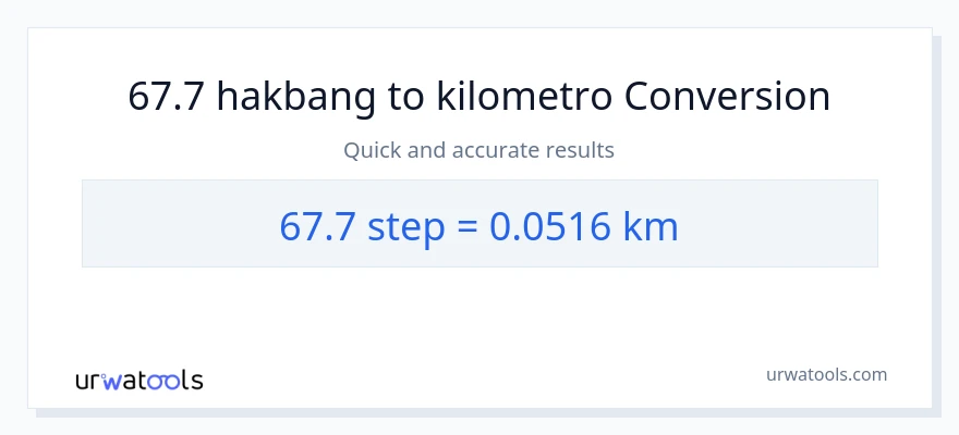 67.7 mga hakbang patungong Kilometro na conversion