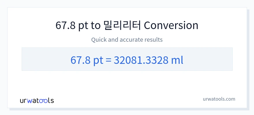 67.8 Pints에서 밀리리터으로의 변환