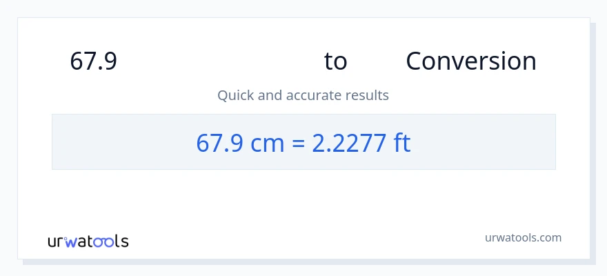 67.9 சென்டிமீட்டர்கள் இலிருந்து அடி வரை மாற்றம்