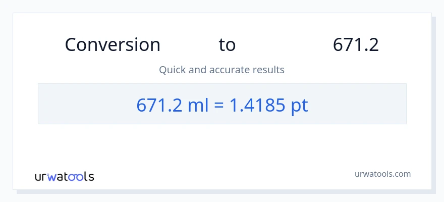 تبدیل 671.2 میلی‌لیتر به Pints