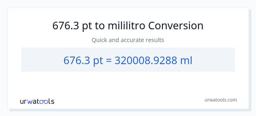 676.3 Pints patungong mga mililitro na conversion