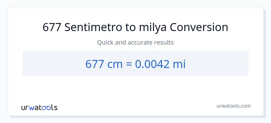 677 Mga Sentimetro patungong milya na conversion