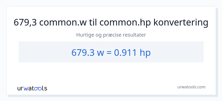 679.3 watt til hestekræfter konvertering