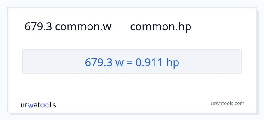 679.3 વોટ્સ થી હોર્સપાવર રૂપાંતર