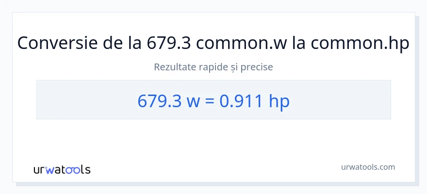 Conversie 679.3 wați la cai putere