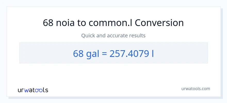 Conversió de 68 Galons a Liters