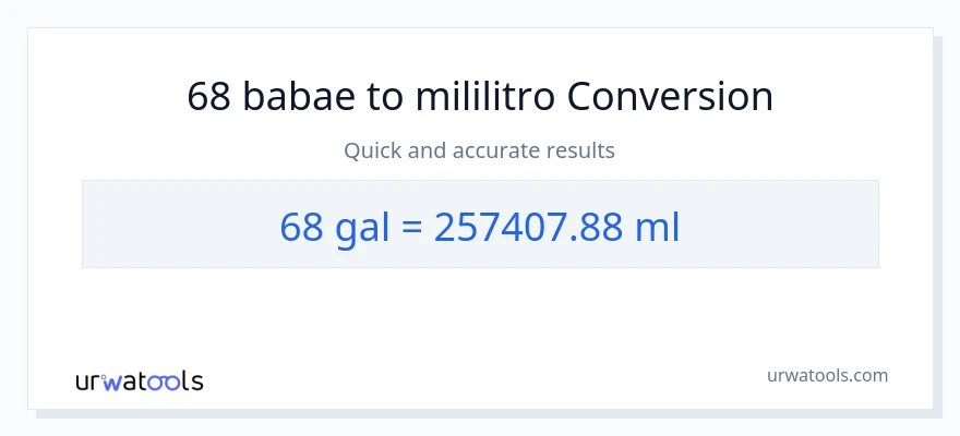 68 Mga galon patungong mga mililitro na conversion