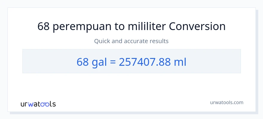 Penukaran 68 Galon kepada mililiter