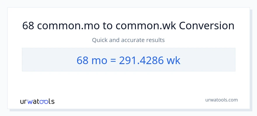 Conversión de 68 Meses a Semanas