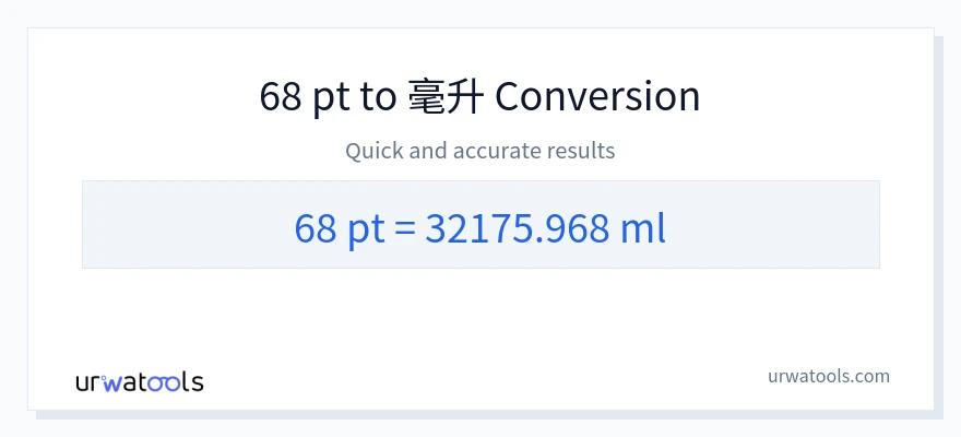 68 Pints 到 毫升 轉換