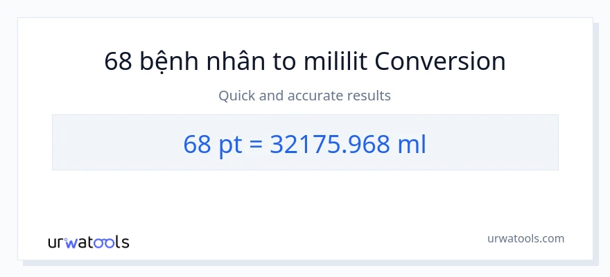 Chuyển đổi 68 Pints sang mililit