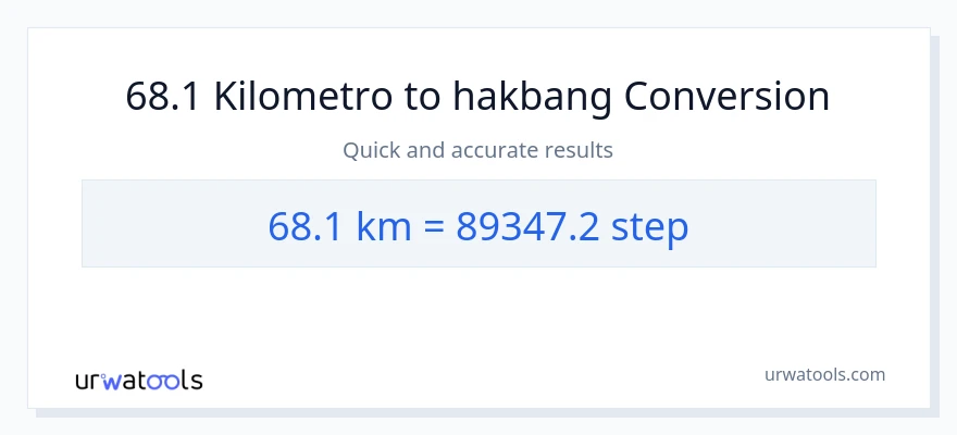 68.1 Kilometro patungong mga hakbang na conversion