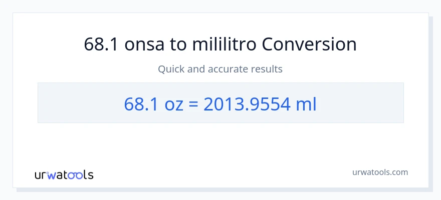 68.1 Mga onsa patungong mga mililitro na conversion