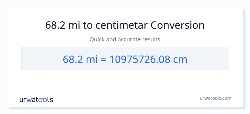 Konverzija od milje do Centimetri: 68.2