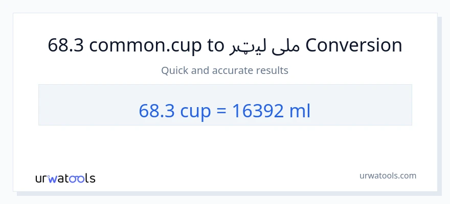 68.3 پيالې ته ملی لیټرونه بدلون