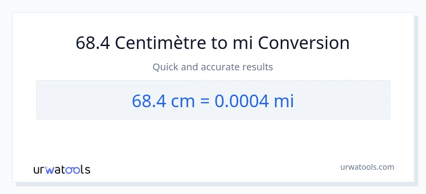Conversion 68.4 Centimètres vers kilomètres