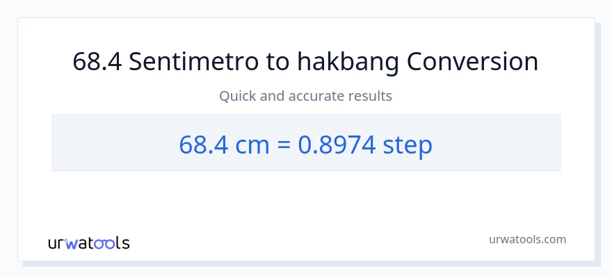 68.4 Mga Sentimetro patungong mga hakbang na conversion