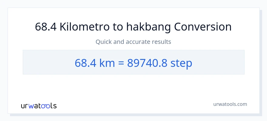 68.4 Kilometro patungong mga hakbang na conversion