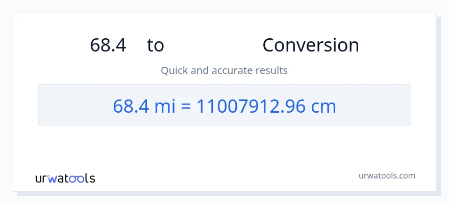 การแปลง 68.4 ไมล์ เป็น เซนติเมตร