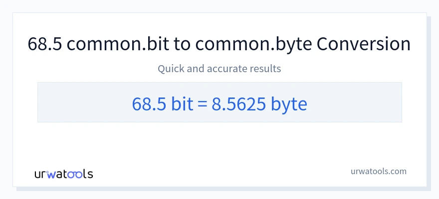 68.5 Bits 到 Bytes 轉換