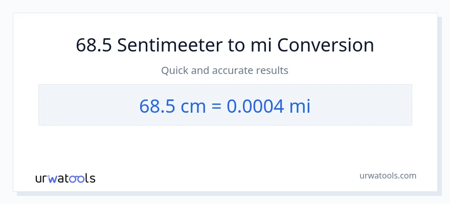 68.5 Sentimeetrid konversioon miilid-ks