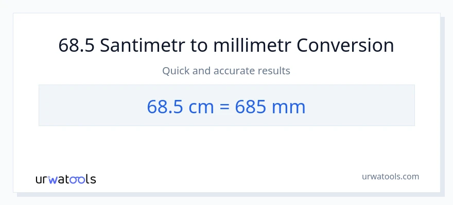 68.5 Santimetr-dən millimetr-ə çevrilmə