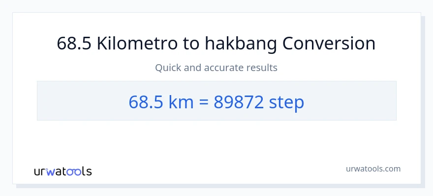 68.5 Kilometro patungong mga hakbang na conversion