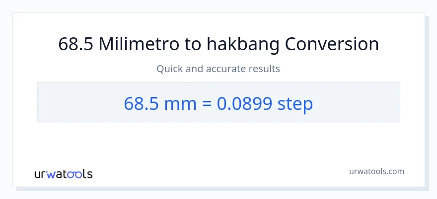 68.5 milimetro patungong mga hakbang na conversion