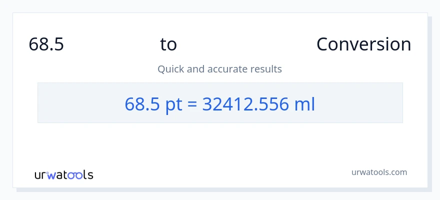 68.5 Pints ൽ നിന്ന് മില്ലിലിറ്റർ ലേക്ക് പരിവർത്തനം