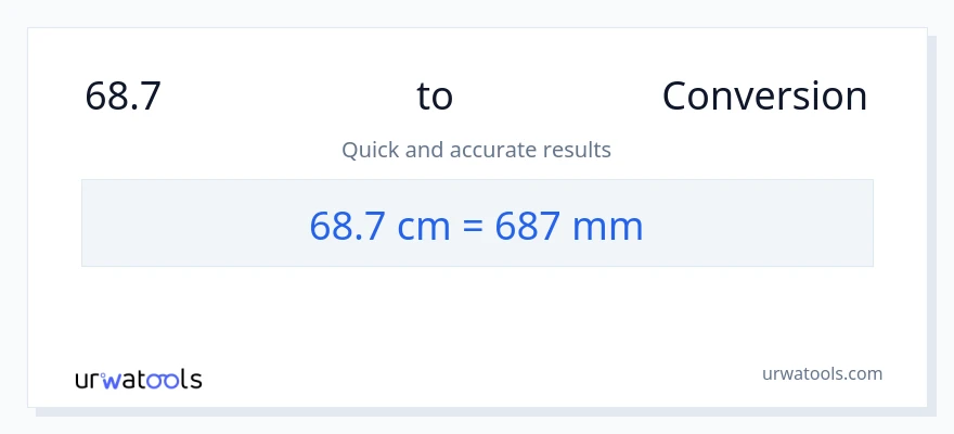 68.7 સેન્ટીમીટર થી મિલીમીટર રૂપાંતર