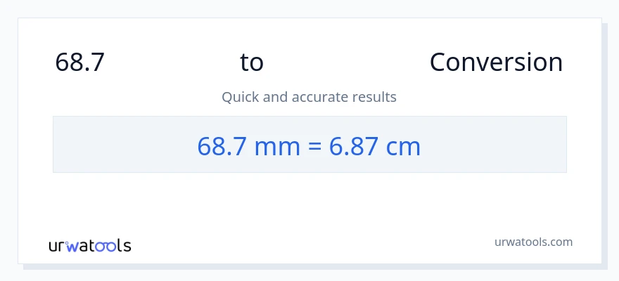 68.7 મિલીમીટર થી સેન્ટીમીટર રૂપાંતર